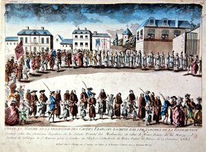 Procession i Paris av franska fångar frigivna från fångenskap i Algeriet genom betalning av lösen av French School
