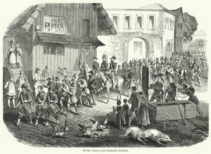 Procession av Gustav Struve och tyska republikaner, revolutionen 1848 av French School