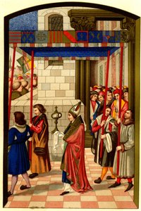 Kung Rene I av Anjous (1409-1480) procession till Aix en Provence av French School