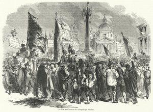 Proklamationen av den romerska republiken, Italien, 9 februari 1849 av French School