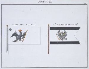 Preussiska flaggor, från en fransk flaggbok, c.1819 av French School