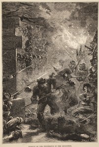 Pursuit of the Insurgents in the Catacombs, maj 1871, illustration från Cassells historia om kriget mellan Frankrike och Tyskland, 1870-1871 av French School