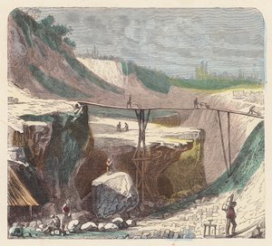 Brytning för sten (färgad gravyr) av French School