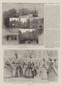 Drottning Wilhelminas tillträde, festen i Scheveningen (gravyr) av French School