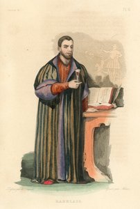 Rabelais (färgad gravyr) av French School