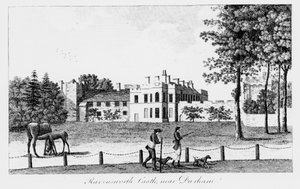 Ravensworth Castle nära Durham, 1800-talet av French School