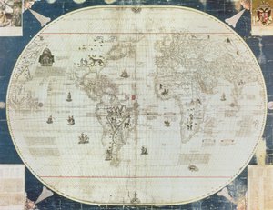 Rc C 2487 Karta över världen, designad av Sebastien Cabot (c.1476-1557), 1544