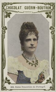 Reine Douairiere de Portugal (färgad bild) av French School