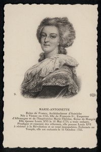 Drottning Marie-Antoinette (litografi) av French School