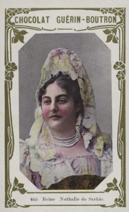 Drottning Nathalie av Serbien (färgad bild) av French School