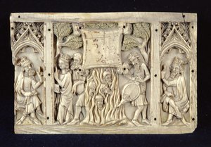 Relief föreställande scener från den heliga Katarina av Alexandrias liv, ca 1370-80 av French School