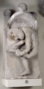 Relief föreställande en man som tar bort en tagg från sin fot av French School
