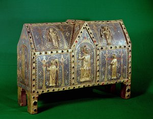Relikvieskrin av St. Calminius, Limoges (koppar & champleve-emalj)
