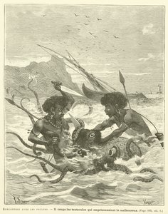 Möten med bläckfiskar (gravyr) av French School
