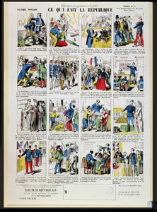 Republikansk propaganda till stöd för grundandet av den tredje republiken, ca 1881 (se även 162979 och 162980) av French School