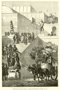 Restaurering av ett assyriskt palats (gravyr) av French School