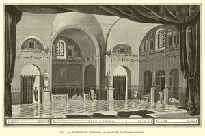 Återställande av frigidarium, eller storslagna salen i Palaces termalbad av French School