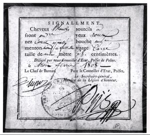 Baksidan av ett säkerhetskort, 1808 (penna och bläck på papper) av French School