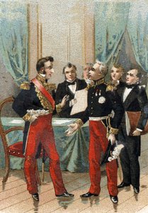 Julirevolutionen 1830: ""Du är den bästa av republikerna"" fras som La fayette (Lafayette) sa till hertigen av Orleans, som blev Louis Philippe I (1773-1850), kung av fransmännen, den 26 juli 1830 . av French School