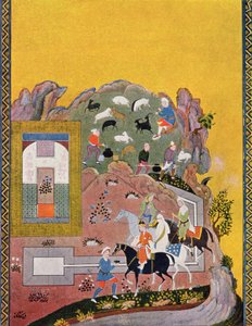 Ryttare och hans harem, illustration för The Arabian Nights, 1895 (färggravyr) av French School