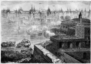 Risorgimento - Expedition of the Thousand or Red Shirts - Siege of Gaete, Italien av French School