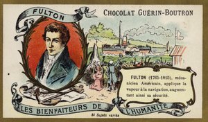 Robert Fulton, amerikansk ingenjör och uppfinnare (chromolitho) av French School