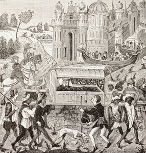 Robert I, hertig av Normandie, bärs i sin kull av negrer, från 