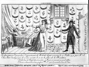 Robespierre kommer in i lägenheten i Marat av French School