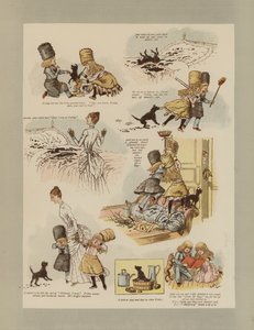 Robinson Crusoe (färg litho) av French School