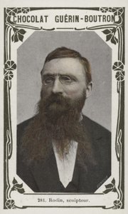 Rodin, skulptör (färgad bild) av French School