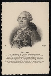 Roi Luis XVI (litho) av French School