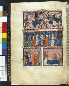 Royal 19 C. 1, f.204v Diabolic Temptations, illustration från 