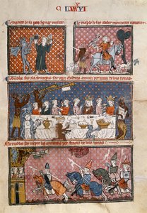Royal 19 C. I fol.204 Diaboliska frestelser, från Le Breviari d
