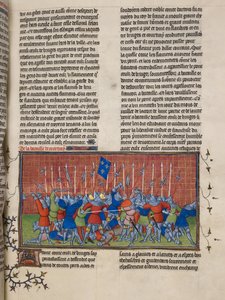 Royal 20 C. VII, f.34 Slaget vid Courtrai, illustration från 