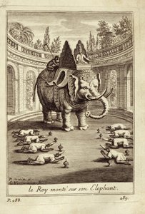 Kungliga elefanter, från Voyage du Siam des Peres Jesuites av Guy Tachard, 1688 av French School
