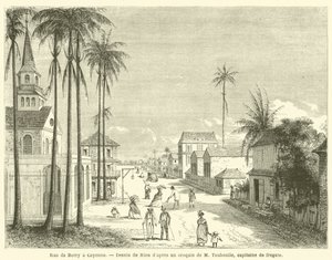 Rue de Berry a Cayenne (gravyr) av French School