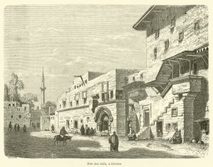 Judarnas gata, på Rhodos (gravyr) av French School