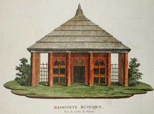 Rustikt hus i Jardin des Plantes, Paris av French School