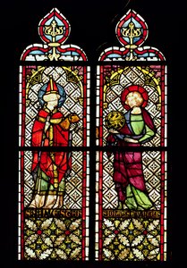 SS. Sylvester och Johannes evangelisten, från Collegiate Church of Our Lady of the Assumption i Romont, ca 1330 av French School