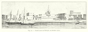 Saint-Louis av Senegal, under förra seklet (gravyr) av French School