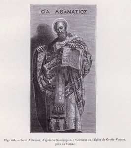 Sankt Athanasius; efter Dominichino, målningar av kyrkan Grotta-Ferrata, nära Rom (gravyr) av French School