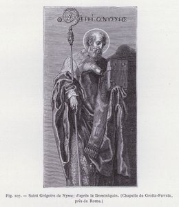Sankt Gregorius av Nyssa; efter Dominichino, kapellet Grotta-Ferrata, nära Rom (gravyr) av French School