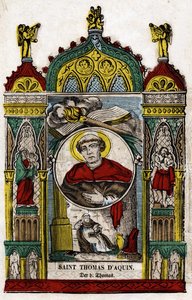 Sankt Thomas av Aquino (1228 - 1274). Bild av Epinal, första hälften av 1800-talet av French School
