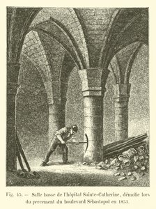 Nedre avdelningen på Sainte-Catherine-sjukhuset, revs under öppnandet av Boulevard Sebastopol 1853 av French School