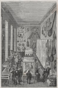 Hall of the National Conservatory of Music Museum of Paris - Gravyr i "Sciences à la range de tous - fysik och populär kemi"" av Alexis Clerc - Slutet av 1800-talet - Privat samling av French School