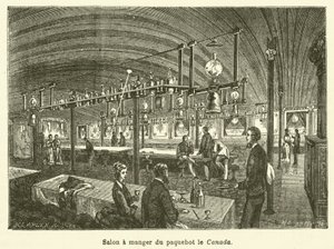 Matsal i liner Kanada (gravyr) av French School