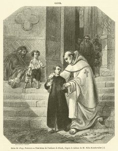 Salong 1849, Målning, en scen från Glucks barndom (gravyr) av French School