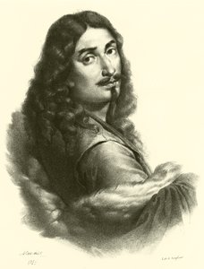 Salvator Rosa, porträtt (gravyr) av French School