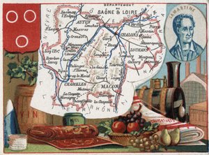 Saone et Loire (Saone-et-Loire, 71), Bourgogne, Frankrike. Porträtt av Alphonse de Lamartine (Alphonse Marie Louis de Prat de Lamartine av French School