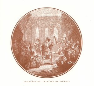 Scen från Figaros bröllop av Wolfgang Amadeus Mozart av French School